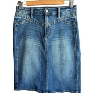 Buffalo David Bitton Ivy High Rise Denim Midi Skirt  Casual W27‎ NWOT